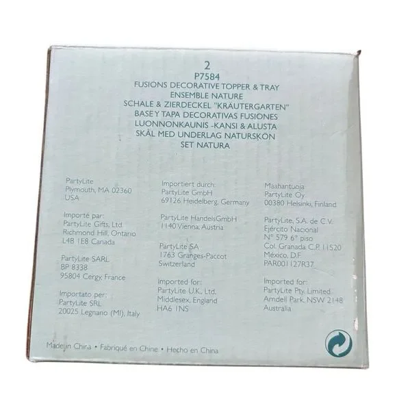 PartyLite P7584 Fusions Decorative Topper & Tray Ensemble Nature *New* - Picture 7 of 7